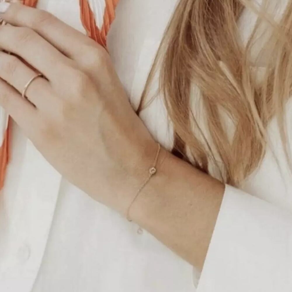 NWT Marrin Costello Soleil Bracelet 14k Plated Gold & White Topaz Clean‎ Minimal